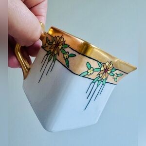 Rare art nouveau pattern Weimar Germany L.E. Pitcher porcelain creamer sugar set